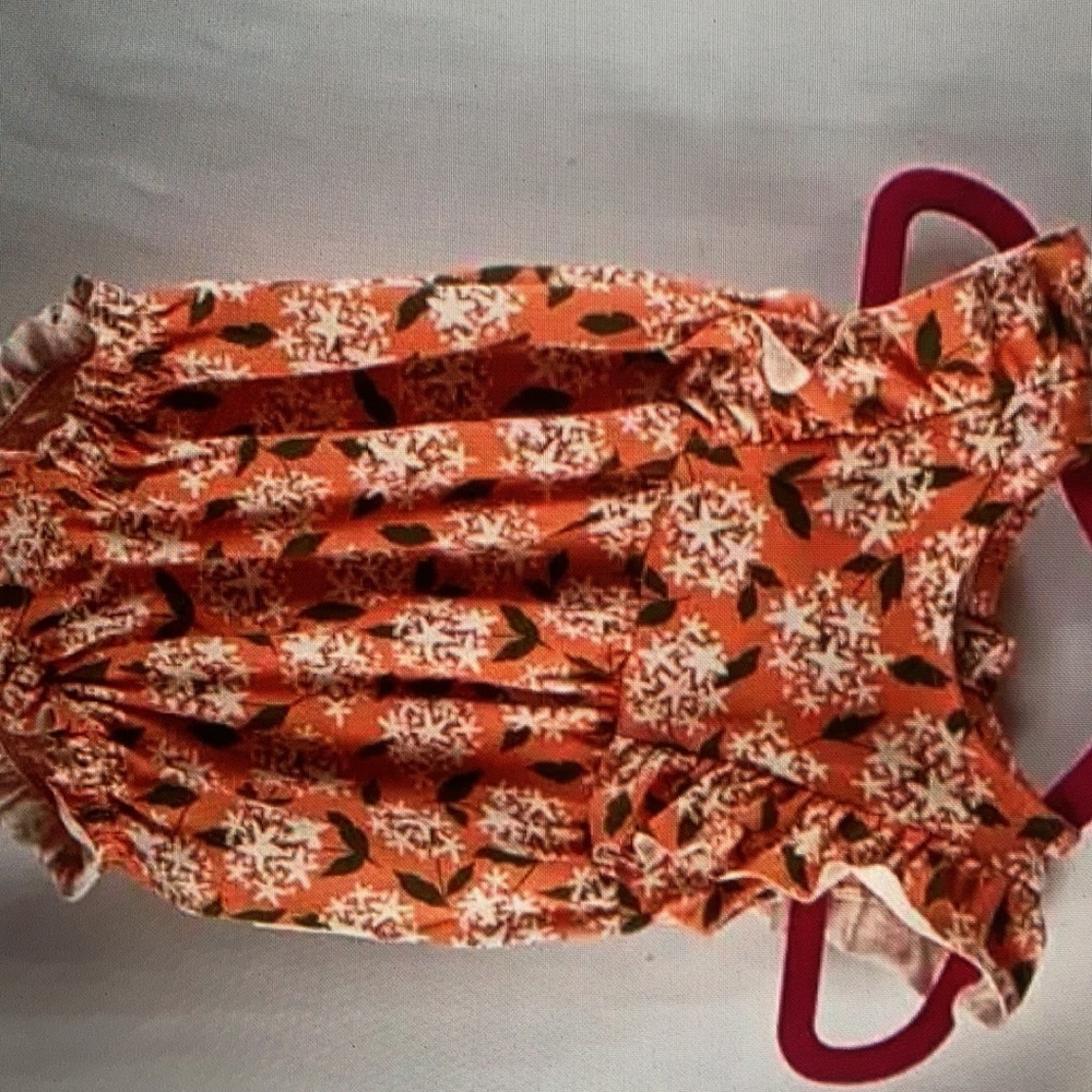 Floral knit romper ruffle one piece